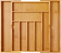 BAMEOS orange bamboo utensil organizer, 2 inch high 22 by 16 inch selected size, front view