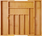 BAMEOS orange bamboo utensil organizer, 2 inch high 22 by 16 inch selected size, front view