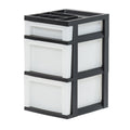 IRIS USA Black/Pearl 594411 three-drawer organizer cart