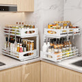 mixeshop white two-tier under-sink organizers, selected two-pack
