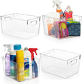 ClearSpace clear plastic storage bins, selected four-pack on white background