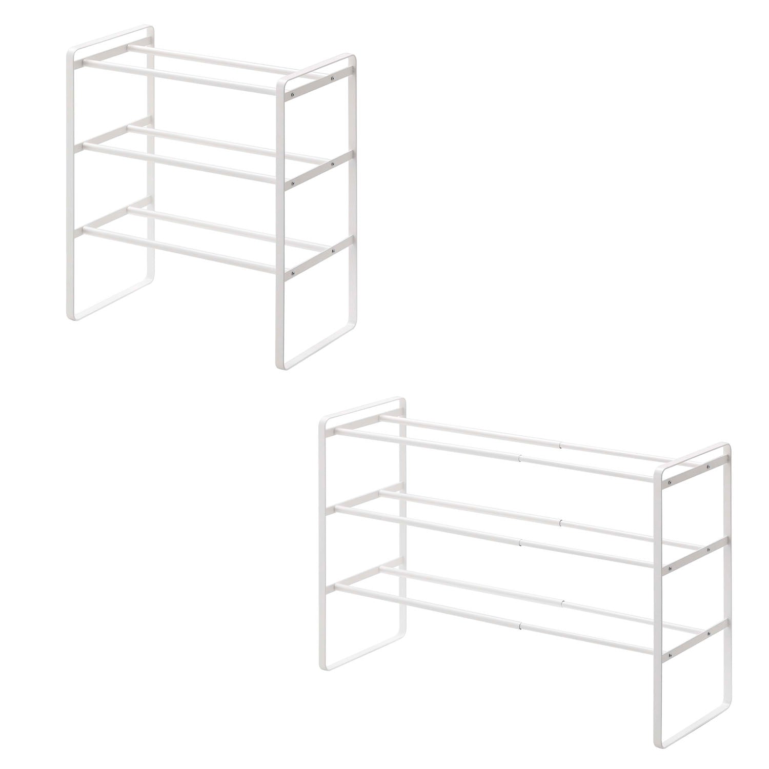 White Yamazaki Frame Elastic three-tier rack isolated product view