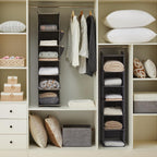 YOUDENOVA grey six-shelf closet organizer in closet use