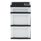 IRIS USA Black/Pearl three-drawer cart front view
