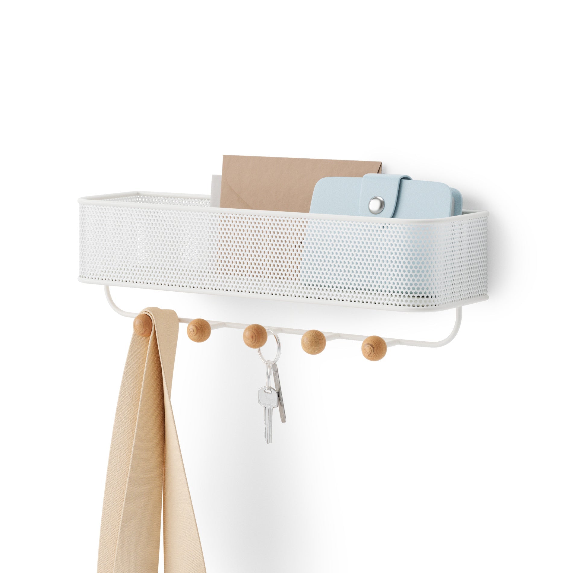Umbra Estique white-natural organizer close use view