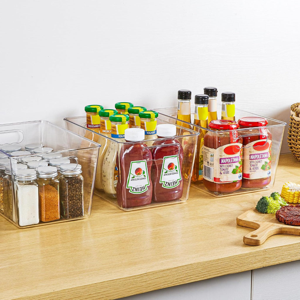 YIHONG clear storage bins arranged in pantry use