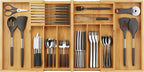 BAMEOS bamboo utensil organizer shown in drawer use