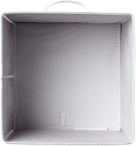 Amazon Basics white fabric cube bin open construction view