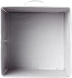 Amazon Basics white fabric cube bin open construction view