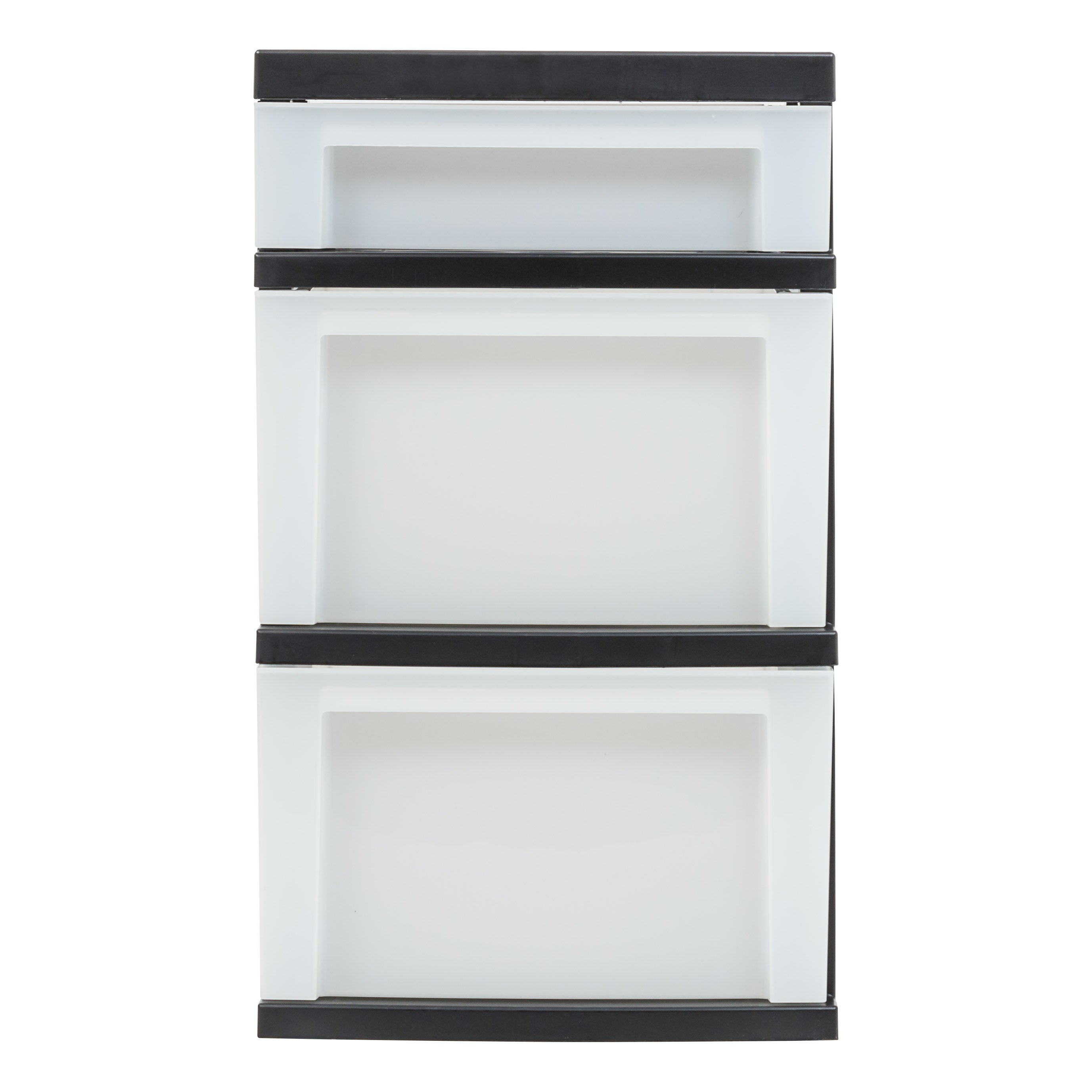 IRIS USA Black/Pearl cart side and drawer detail