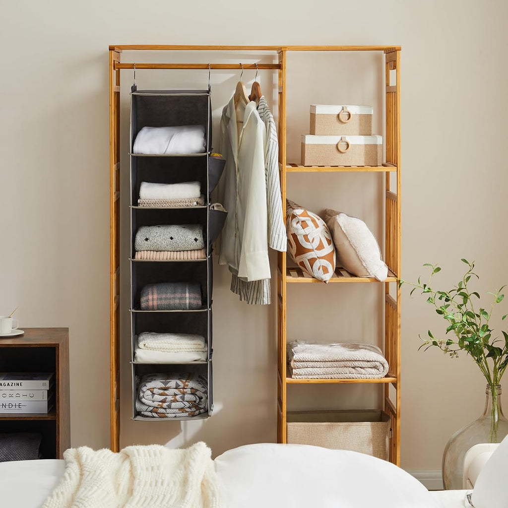 YOUDENOVA grey six-shelf organizer in room placement