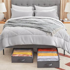 Lifewit grey under-bed storage bags in under-bed use