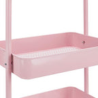 Dusty-pink Amazon Basics cart upper bin detail