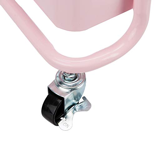 Dusty-pink Amazon Basics three-tier cart alternate view